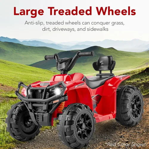 Vista 2 de Best Choice Products ATV eléctrico de 12 V para niños, juguete de 4 ruedas con audio Bluetooth, velocidad máxima de 2.4 mph, neumáticos con pisadas