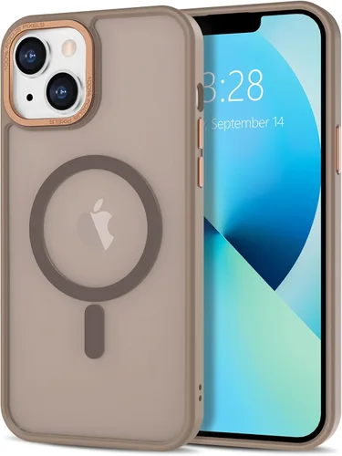 Vista 259 de Anuck - Funda magnética para iPhone 11 compatible con MagSafe, carcasa trasera mate translúcida dura, borde de TPU, delgada, resistente a impactos
