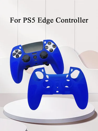 Vista 2 de MOJOXR Funda de silicona para controlador y tapas de palo para PS5 DualSense Edge Wireless Controller, protector antideslizante y 10 tapas de agarre
