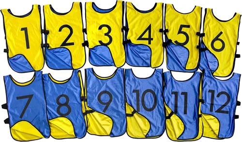 Vista 12 de LVL10 Pro Sports Pinnies - Reversible Numbered Pinnies with Premium Fabric, Comfortable Fit and Fade-Resistant Print - 6 Pack