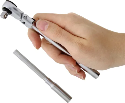 Vista 5 de VIM Tools Juego de 3 llaves de trinquete a mango en T, juego de trinquete pequeño de 1/4 pulgadas con extensión de enchufe y adaptador