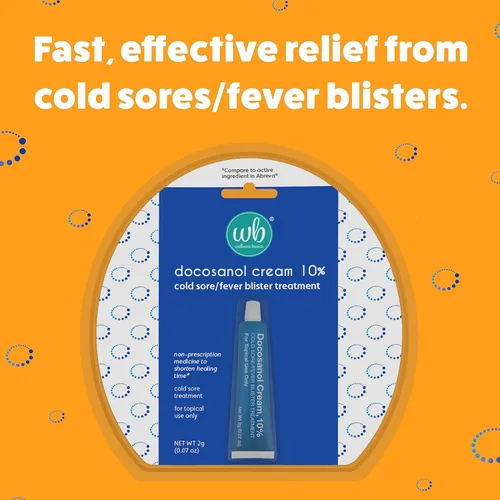 Vista 3 de Wellness Basics Docosanol Cream 10% Tratamiento para herpes labial Acorta el tiempo de curación 0.07 oz - 1 tubo
