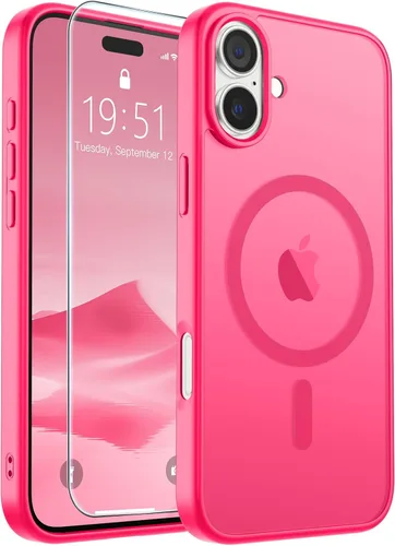 Vista 171 de SUPFINE - Funda magnética para iPhone 14 Pro Max (compatible con MagSafe), (protección contra caídas de grado militar de 10 pies), delgada, Negro