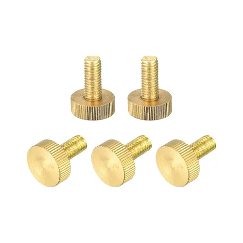 Vista 31 de uxcell Tornillos moleteados para pulgar, pernos planos de latón M5x10mm, sujetadores para PC, electrónicos, mecánicos, 5