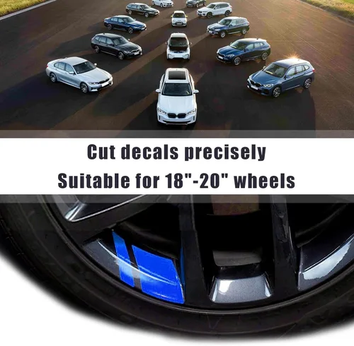 Vista 4 de ZKFAR 6 calcomanías reflectantes para llantas de automóvil, calcomanías decorativas a rayas de neumáticos, calcomanías de seguridad impermeables