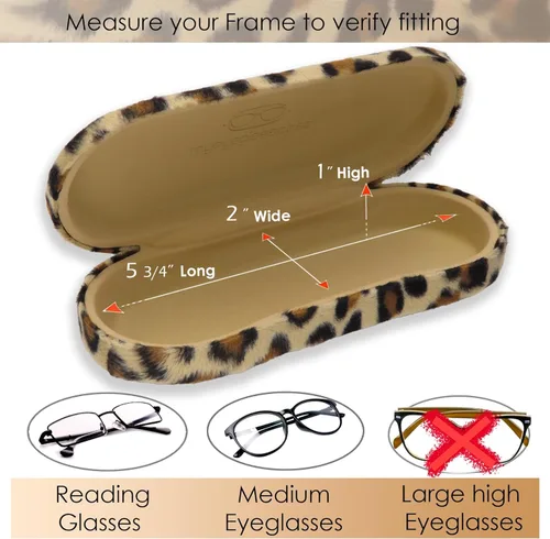 Vista 4 de MyEyeglassCase Estuche rígido para gafas, tamaño mediano, con borde de fácil apertura y paño de limpieza