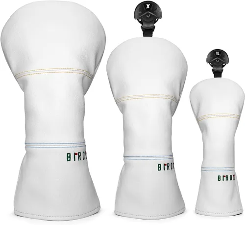 Vista 15 de Fundas para Palos de Golf Bordado Elegante Cuero Premium Birdie Golf Funda para Driver Funda Híbrida para Fairway Funda para Putter Blade Funda