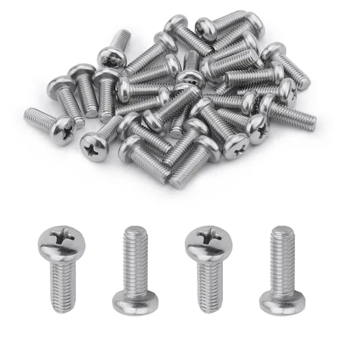 Vista 41 de MroMax 50 tornillos de máquina Phillips de cabeza plana M5 x 0.315 in, acero inoxidable 304 18-8, rosca completa, tornillos de cabeza cruzada gris