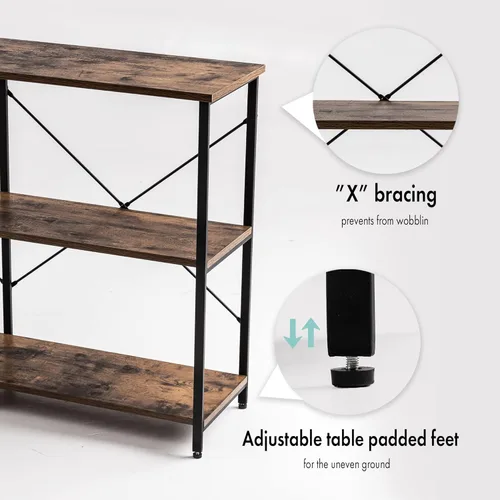 Vista 5 de Console Table for Entryway, Narrow Sofa Table with 3-Tier Storage, 47 Inch Entryway Table for Living Room, Entryway, Hallway Table Behind Couch with