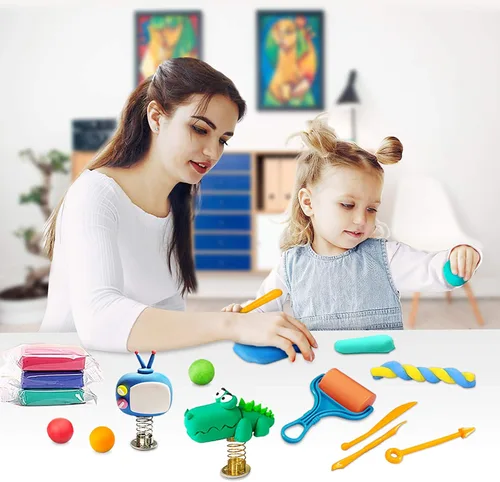 Vista 6 de ESSENSON Kit de arcilla para modelar – 36 colores de arcilla mágica de secado al aire, moldeo de bricolaje con herramientas de escultura, recuerdos