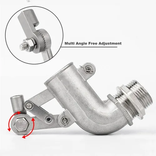 Vista 4 de 1pcs Adjustable Floating Ball Valve, 304 Stainless Steel Elbow Float Valve, Water Level Controller for Water Tank Towers(1inch)
