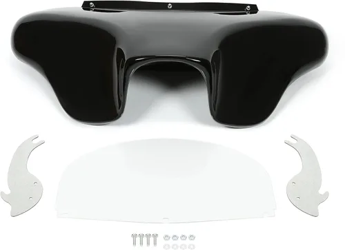Vista 5 de HECASA Carenado delantero de murciélago compatible con Harley Davidson Heritage Softail Fat Boy Deluxe 1986-2015 con soporte de altavoz transparente