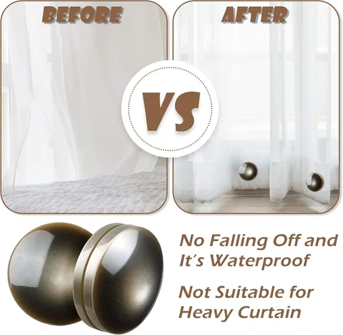 Vista 7 de Jetec Paquete de 12 pesos para cortina de ducha, pesas magnéticas cubiertas de plástico, imanes de ducha para forro que evitan que se vuelen