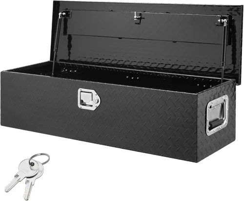 Vista 16 de VEVOR Caja de herramientas de aluminio para camión, caja de herramientas de 30 pulgadas de placa de diamante resistente con asas laterales