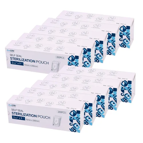 Vista 25 de 400 bolsas de esterilización autosellantes dentales 5.25x10 pulgadas 200/caja 2 cajas