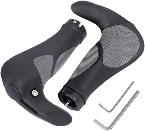 Vista 7 de Yakamoz Empuñaduras ergonómicas para manillar de bicicleta con anillo de bloqueo antideslizante para ciclismo MTB Mountain Road Bicicleta plegable