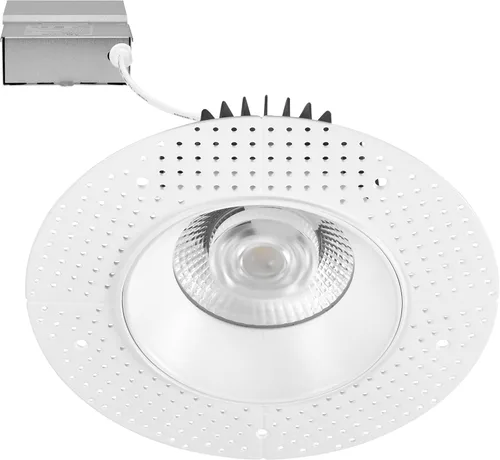 Vista 10 de Maxxima Downlight LED empotrado ultrafino de 2 pulgadas sin marco antirreflejo, sin lata, clasificación IC, 600 lúmenes, 5 temperatura