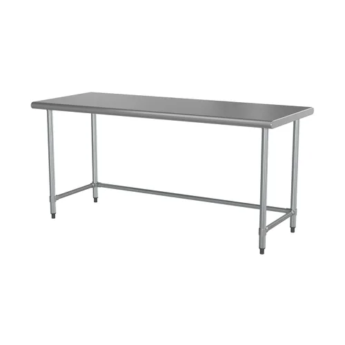 Vista 7 de Mesa de trabajo de base abierta de acero inoxidable 430 de calibre 18 de 24 x 30 pulgadas para cocina comercial, restaurante, cafetería
