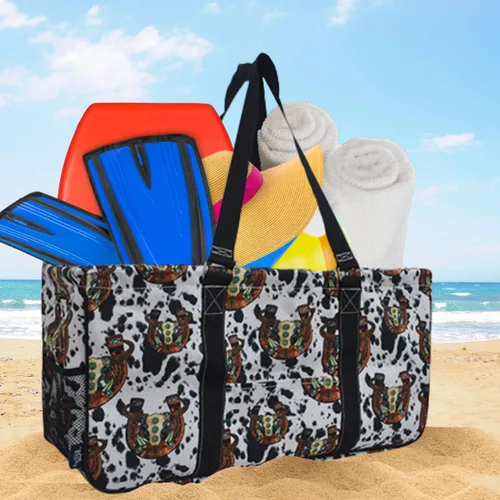 Vista 292 de NGIL Bolsa de comestibles reutilizable extra grande plegable de gran tamaño para comestibles, almacenamiento, picnic, playa, Estampado