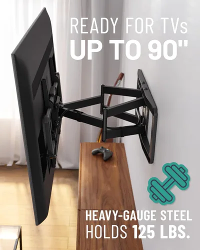 Vista 2 de ECHOGEAR MaxMotion - Soporte de pared para televisores grandes de 42 a 90 pulgadas, movimiento completo con giro suave, inclinación y extensión