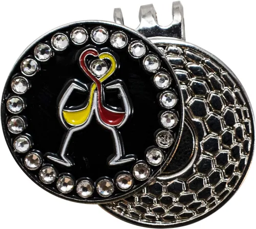 Vista 9 de DA VINCI Clip magnético para sombrero de golf con marcador de bola de golf de metal brillante de 1 pulgada Globo ostentoso