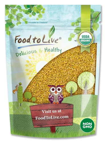 Food to Live Semillas de fenogreco orgánicas, 1 libra, sin OMG, crudas, enteras, sin gluten, kosher, veganas, a granel, ricas en hierro, cobre,