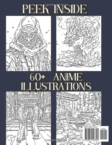 Vista 2 de Anime Coloring Book For Men Heroes and Adventure (Anime Coloring Books for Men)