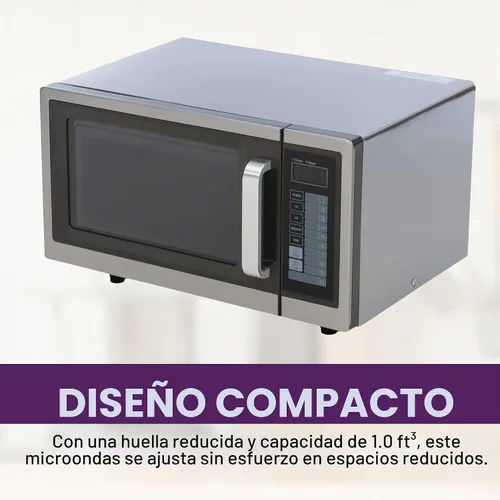 Vista 3 de A-to-Z Supply Microondas comerciales con control de dial, interior de 1 pie cúbico, acero inoxidable, 1000 vatios, aprobado por UL y NSF