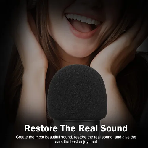 Vista 4 de Parabrisas de micrófono de espuma para Blue Yeti - Filtro profesional Pop para micrófonos de 2.5 pulgadas de diámetro, funda de micrófono de esponja