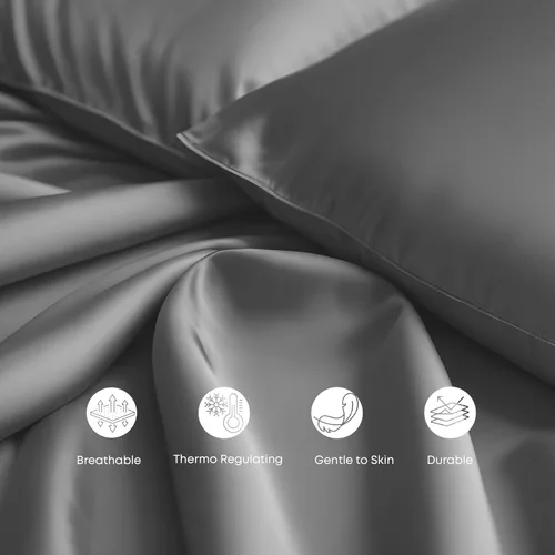 Vista 86 de Linenwalas - Sábana bajera de bambú, con bolsillo profundo, elástico y seguro, ropa de cama suave y refrescante perfecta para el cuidado de la piel