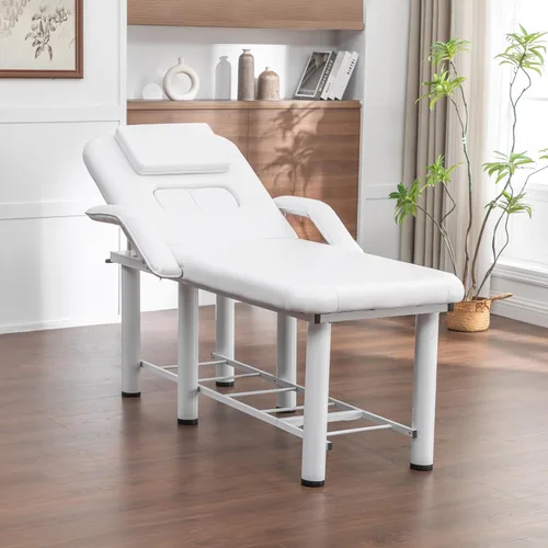 Vista 8 de Cama de masaje profesional con reposacabezas desmontable y respaldo ajustable, mesa de terapia física de hidroterapia con cojines de pecho