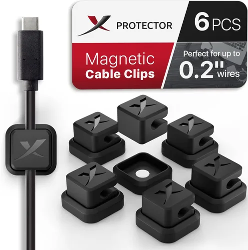 Vista 10 de X-Protector 3 soportes magnéticos para cables - Clips de cable premium - Soporte de cable autoadhesivo para automóvil - Organizador de cables