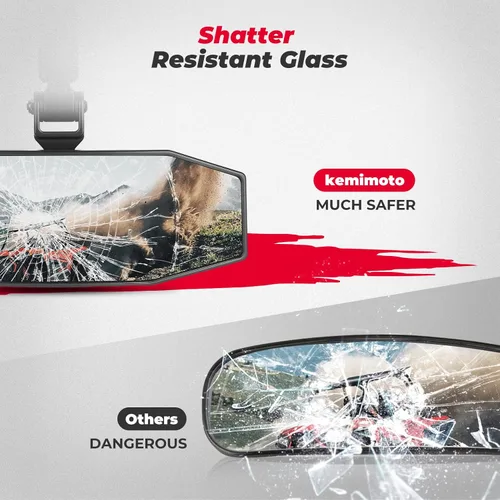 Vista 6 de KEMIMOTO Espejo Central UTV, Abrazadera de Aluminio Ajustable Espejo Retrovisor UTV se Ajusta a Jaula Antivuelco de 1.5"-2" y Compatible con Polaris