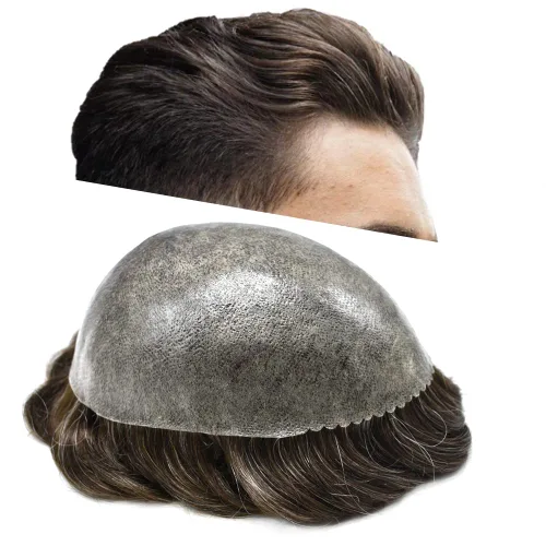 Vista 48 de Toupee - Pieza de pelo para hombres, piezas de prótesis de cabello humano real, piezas de prótesis de cabello humano real, para hombre, accesorios