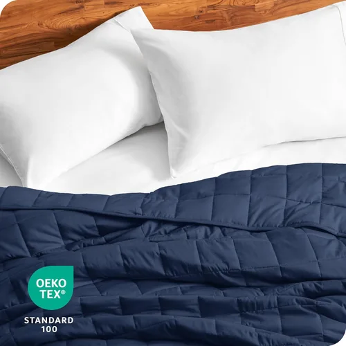 Vista 54 de Bare Home Manta con peso tamaño Twin o Full 7 libras (40" x 60") - Totalmente natural 100% algodón - Manta pesada premium con cuentas de vidrio