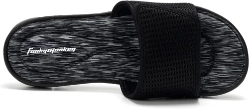 Vista 3 de FUNKYMONKEY Sandalias de espuma viscoelástica para hombre, sandalias deslizantes ajustables con correa gráfica para exteriores