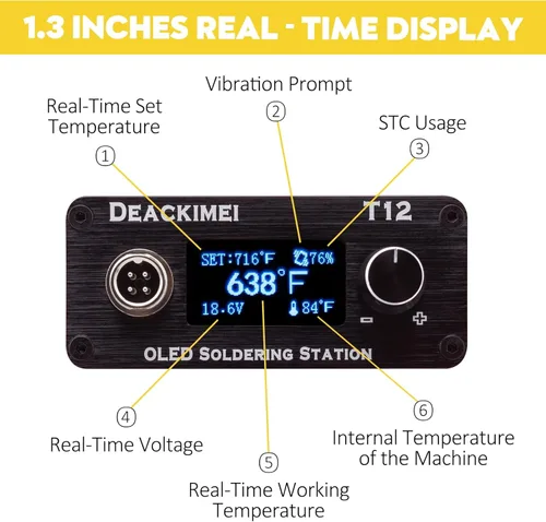 Vista 6 de Estación de soldador inalámbrico para batería Dewalt 20V Max, temperatura ajustable, suspensión automática y protección de bajo voltaje, conversión