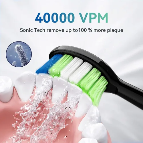 Vista 3 de JTF Sonic Smart P200 - Cabezales de cepillo estándar auténticos, paquete de 3, color negro, P200