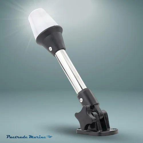 Vista 8 de Pactrade Marine Luces de navegación para barcos – Luz LED blanca de popa de 9.5 pulgadas (montaje en superficie, base plegable) – Accesorios