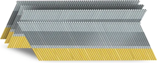 Clavos de acabado en ángulo DA de calibre 15, 34 grados, 1-1/2 pulgadas, 2000 unidades galvanizadas, para clavadora neumática y eléctrica con