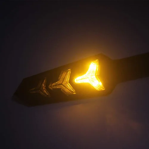 Vista 2 de Paquete de 2 luces intermitentes de motocicleta, luces intermitentes en forma de Y, bombillas LED para motocicleta, scooter todoterreno (DC-12V)