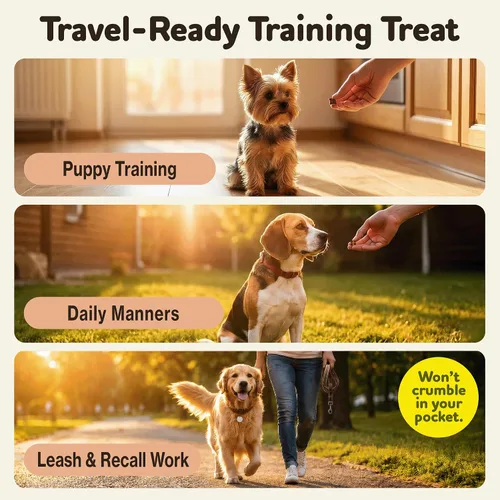 Vista 4 de Farmland Traditions Tiny Loves Premios de Entrenamiento de Cecina para Perros con Caldo de Huesos (Carne de Res, 32 oz.)