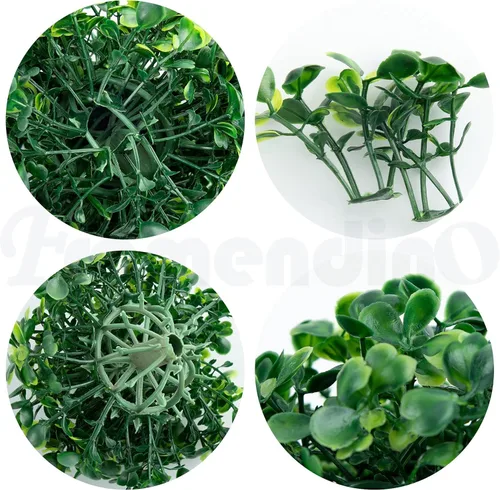 Vista 4 de Framendino, Paquete de 6 bolas artificiales de boj de 4 pulgadas para plantas decorativas de imitación verde para colgar para decoración del hogar