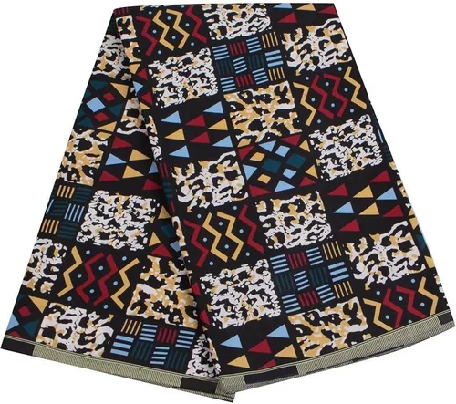 Vista 16 de BintaRealWax Tela africana de 6 yardas 100% algodón Ankara Kente Print Fabric Paño geométrico circular rojo de la impresión de la cera