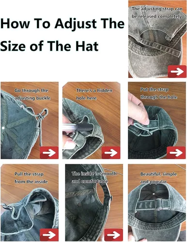 Vista 6 de TSSGBL - Gorras de béisbol ajustables de algodón lavado estilo vintage, sin estructura, de perfil bajo, desgastadas, gorra clásica para papá