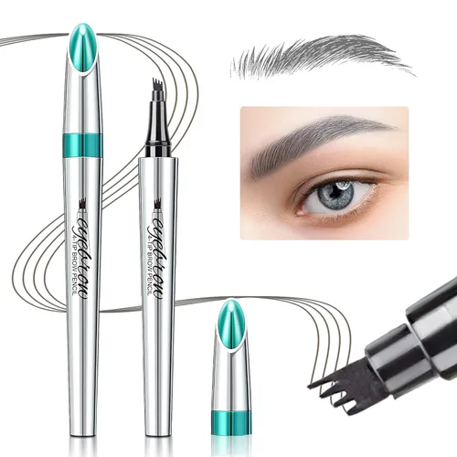 Vista 11 de OETUIOW Lápiz de cejas Microblading Pen - Lápiz líquido para cejas micro 4 puntos para levantar cejas y lápiz de cejas, maquillaje de ojos de larga
