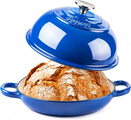 CUKOR Olla Holandesa de 7QT con Tapa, Olla Holandesa de Hierro Fundido Esmaltado para Hornear Pan, Olla para Pan Antiadherente para Horno/Estufa