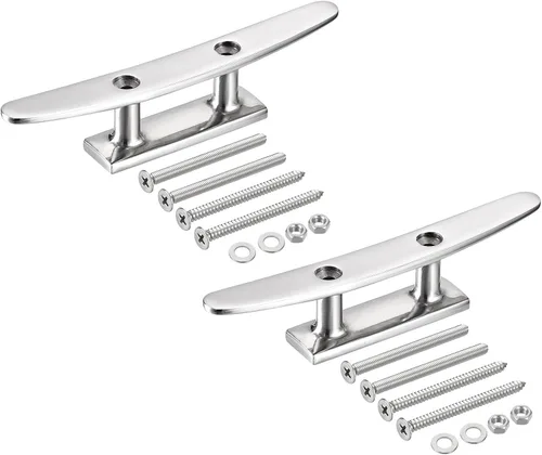 Vista 8 de uxcell Boat Cleat Open Base, 316 Stainless Steel Dock Cleat for Kayak Boat