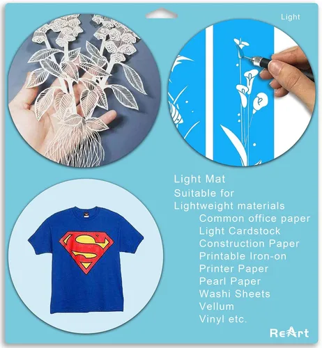 Vista 3 de ReArt Alfombrilla de corte de agarre ligero de 12 x 12 pulgadas, paquete de 3