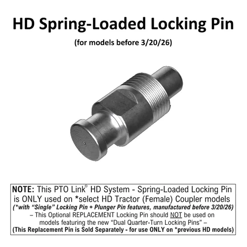 Vista 6 de Sistema de Conexión Rápida HD de PTO Link - Paquete Duo (1 Acoplador Hembra/Tractor + 1 Acoplador Macho/Implemento), Se Ajusta a Tractores de 35HP a